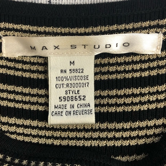 Women's Max Studio Multi Patterned Textured Black and Beige Dress. Size Medium. - Picture 11 of 13